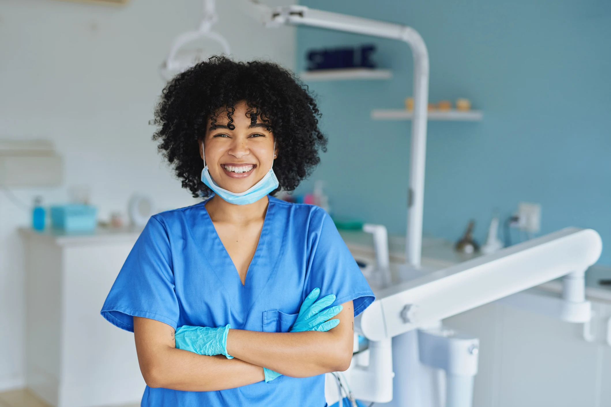 Portrait of a confident young woman working in a dentist’s office