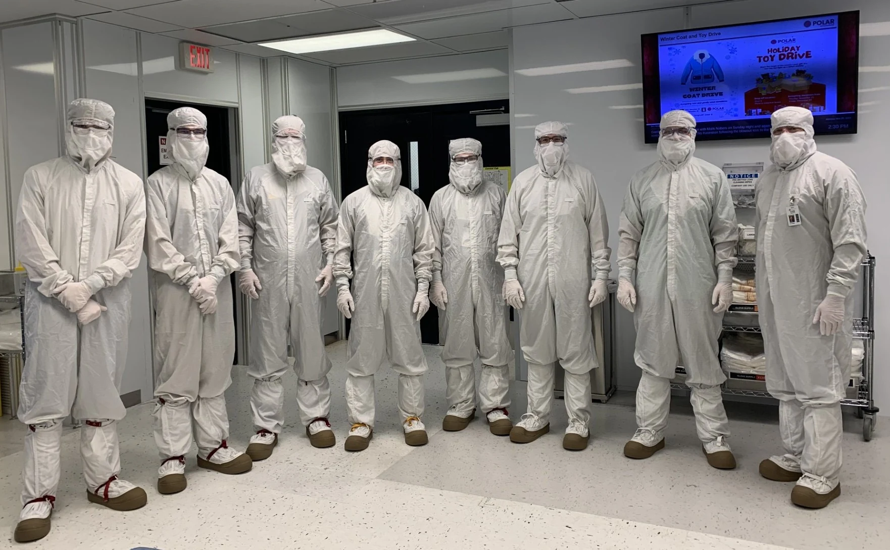 Dordt University students touring the Polar Semiconductor cleanroom facility in Bloomington, Minnesota
