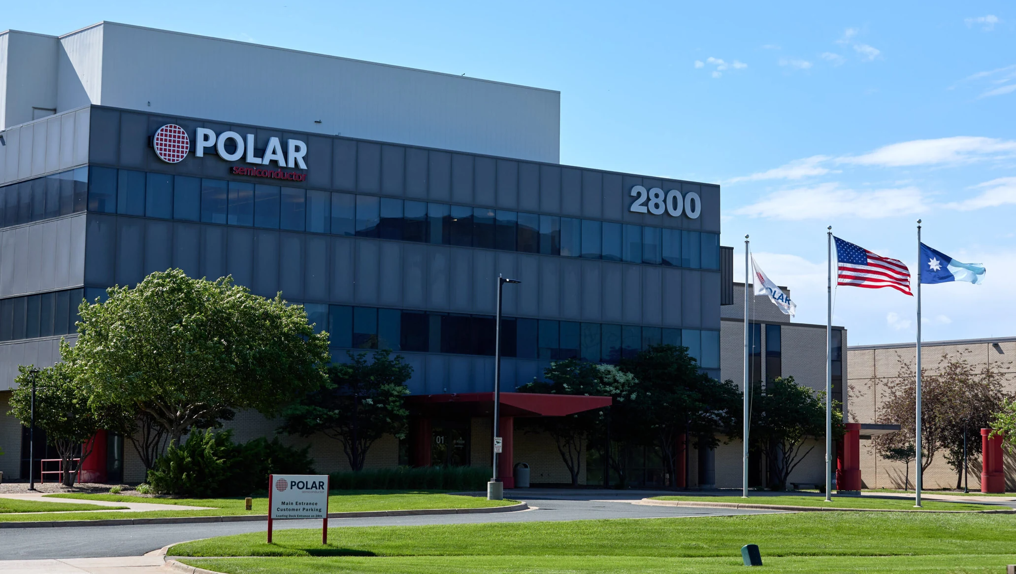 Polar Semiconductor foundry exterior in Bloomington, Minnesota